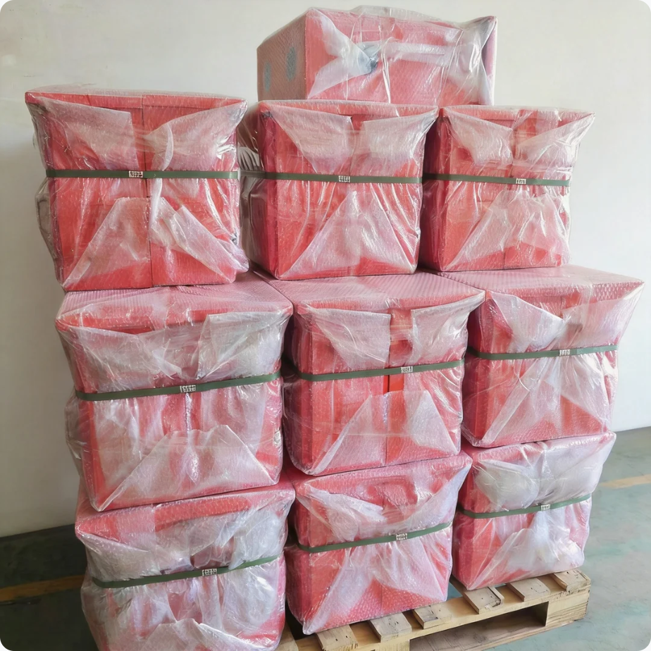 Las cajas de distribución de naranjas producidas por Ouyue Factory están a punto de exportarse a Estados Unidos.