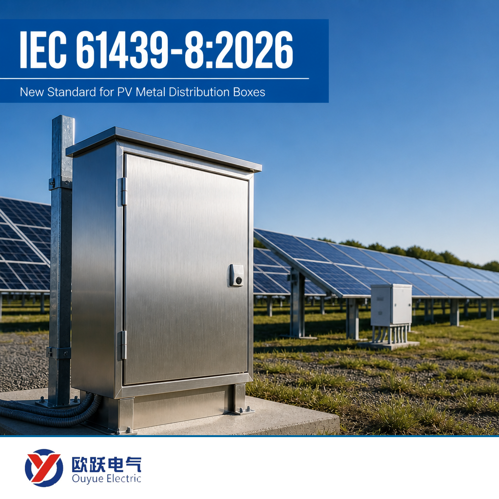 Nuevas reglas IEC 61439-8:2026 para cajas de distribución metálicas fotovoltaicas
